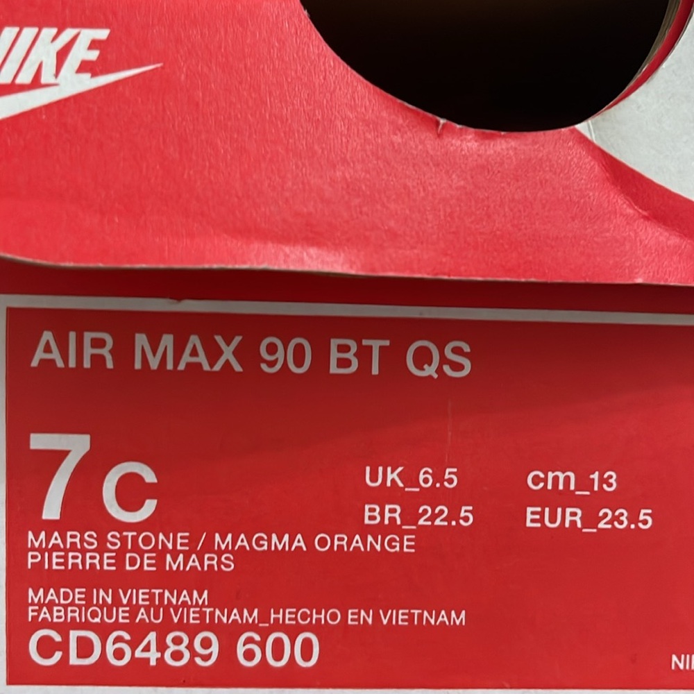 Nike Air Max 90 BT QS, Orange, Size 7c - Picture 7 of 7